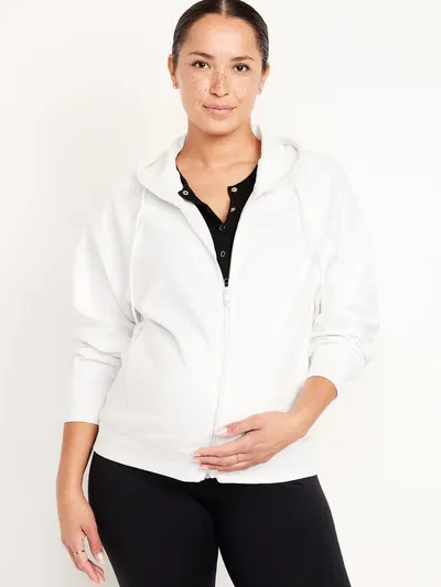 Maternity Dynamic Fleece Full-Zip Hoodie - Magnolia