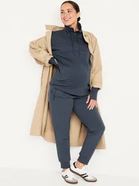Maternity Dynamic Fleece Half Zip - Dusk Navy — view 3