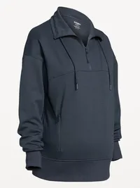 Maternity Dynamic Fleece Half Zip - Dusk Navy — view 4