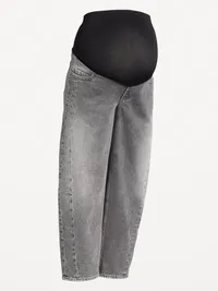 Maternity Full Panel Barrel Ankle Jeans - Graphite — view 4