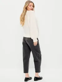 Maternity Full-Panel Barrel Ankle Jeans - Leila — view 3