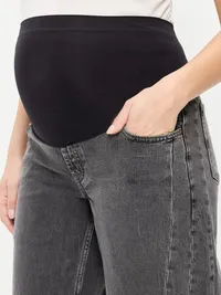 Maternity Full-Panel Barrel Ankle Jeans - Nyx — view 5