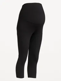 Maternity Full-Panel Cropped Leggings - Black Jack — view 2