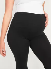 Maternity Full-Panel Flare Leggings - Black Jack — view 5