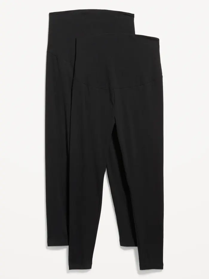 Maternity Full-Panel Leggings 2-Pack - Black Jack