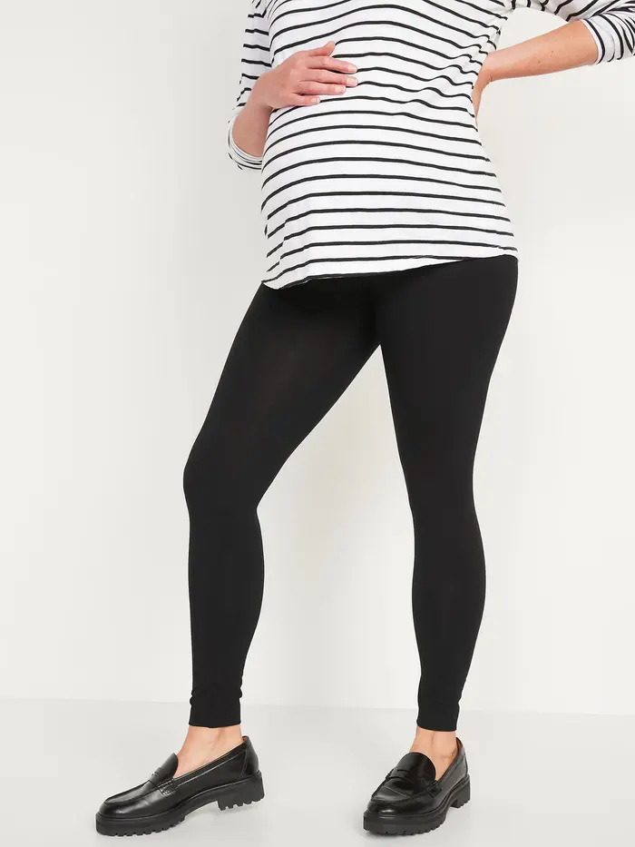 Maternity Full-Panel Leggings - Black Jack