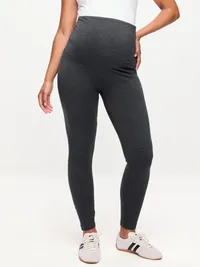 Maternity Full-Panel Leggings - Dark Heather Gray — view 2