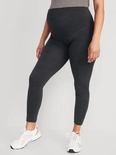 Maternity Full-Panel Leggings - Dark Heather Grey