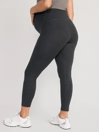 Maternity Full-Panel Leggings - Dark Heather Grey — view 2
