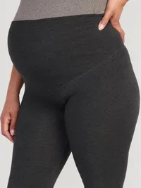Maternity Full-Panel Leggings - Dark Heather Grey — view 5