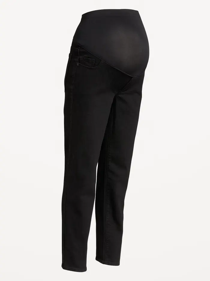 Maternity Full-Panel OG Straight Jeans - Black Jack