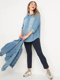 Maternity Full-Panel Pixie Ankle Pants - In the Navy — view 3