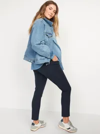 Maternity Full-Panel Pixie Ankle Pants - In the Navy — view 2