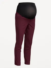 Maternity Full-Panel Pixie Ankle Pants - Red Raisin — view 2