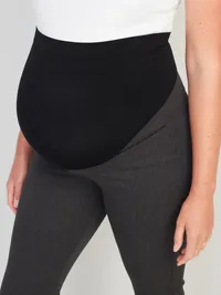 Maternity Full-Panel Pixie Flare Pants - Dark Heathered Gray — view 5