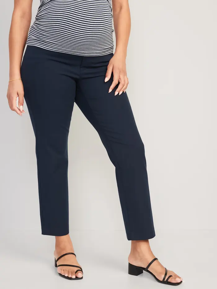Maternity Full-Panel Pixie Straight Ankle Pants - In the Navy