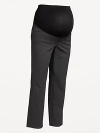 Maternity Full-Panel Pixie Straight Pants - Dark Heather Gray — view 2