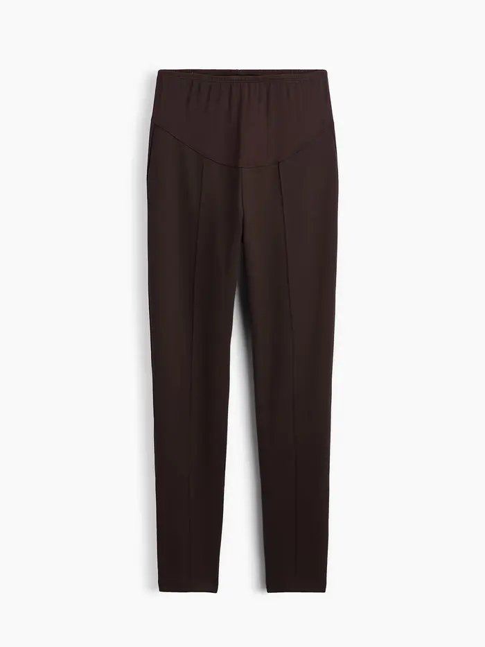 Maternity Full Panel Ponte Pants - Brown noir