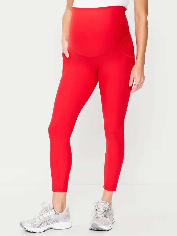 Maternity Full-Panel PowerSoft 7/8 Leggings - Amaryllis