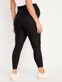 Maternity Full-Panel PowerSoft 7/8 Leggings - Black Jack — view 2