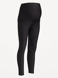 Maternity Full-Panel PowerSoft 7/8 Leggings - Black Jack — view 4