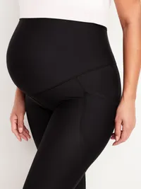 Maternity Full-Panel PowerSoft 7/8 Leggings - Black Jack — view 5