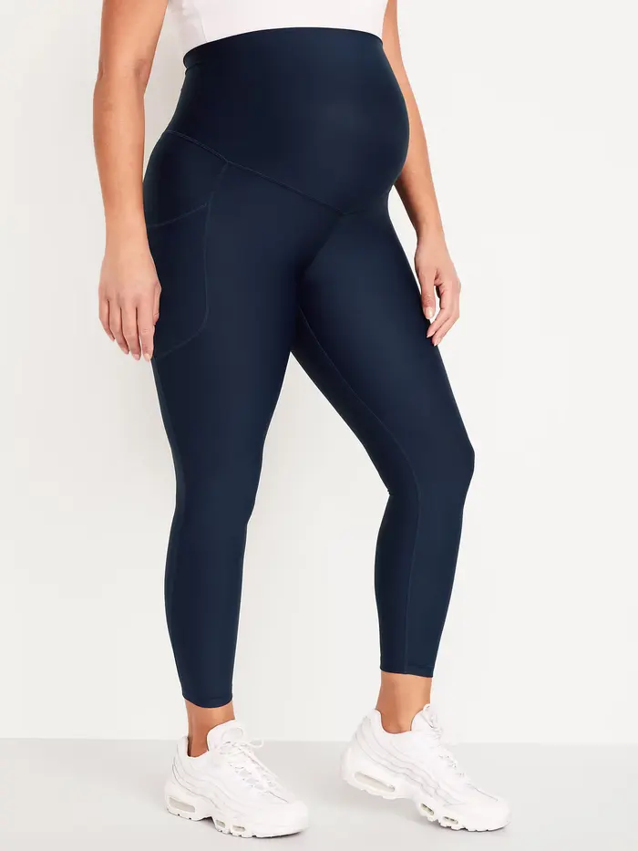 Maternity Full-Panel PowerSoft 7/8 Leggings - In the Navy