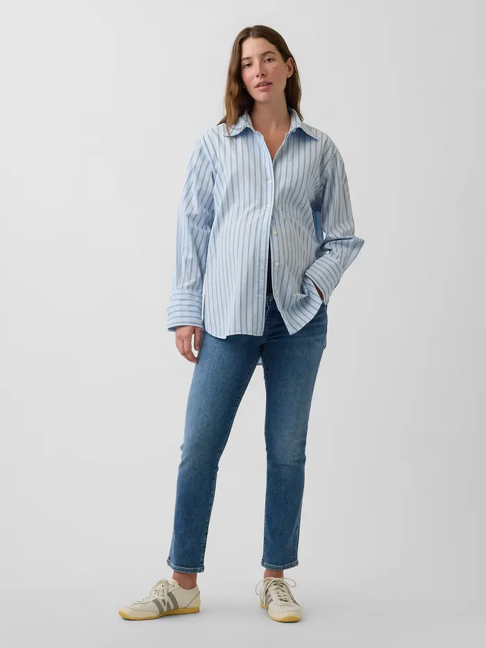 Maternity Full-Panel Slim Ankle Jeans - Medium indigo