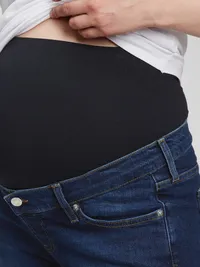 Maternity Full-Panel Slim Jeans - Dark wash — view 3