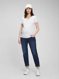 Maternity Full-Panel Slim Jeans - Dark wash — view 4