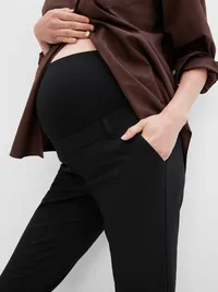 Maternity Full Panel Slim Pants - True black — view 3