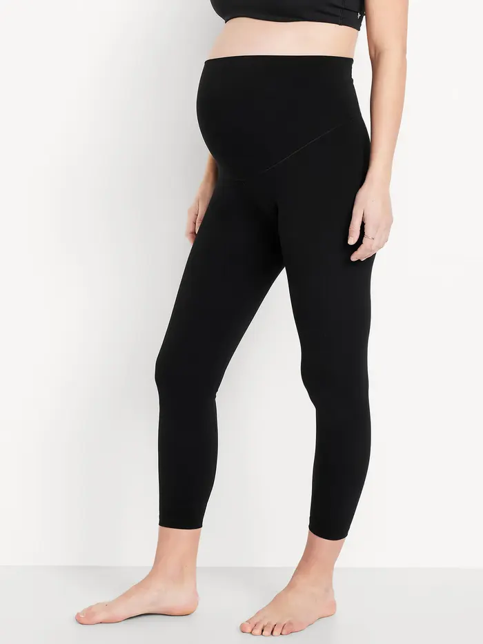 Maternity Full-Panel StudioSmooth 7/8 Leggings - Black Jack