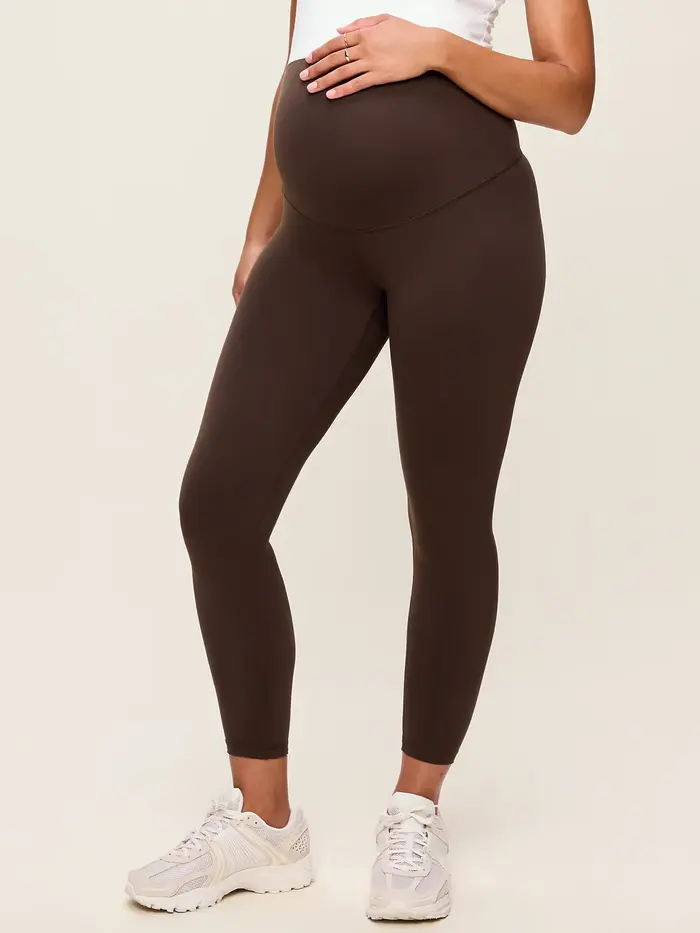 Maternity Full-Panel StudioSmooth 7/8 Leggings - Coffee Bl