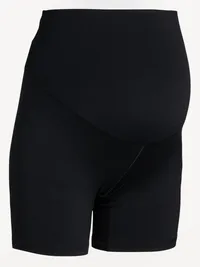 Maternity Full-Panel StudioSmooth Biker Shorts -- 6-inch inseam - Black Jack — view 2