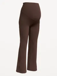 Maternity Full-Panel StudioSmooth Flare Leggings - Black Coffee — view 2