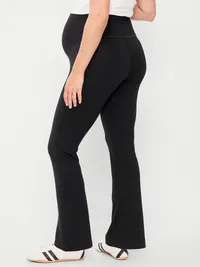 Maternity Full-Panel StudioSmooth Flare Leggings - Black Jack — view 2