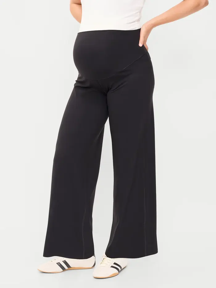 Maternity Full-Panel StudioSmooth Wide-Leg Pants - Black Jack