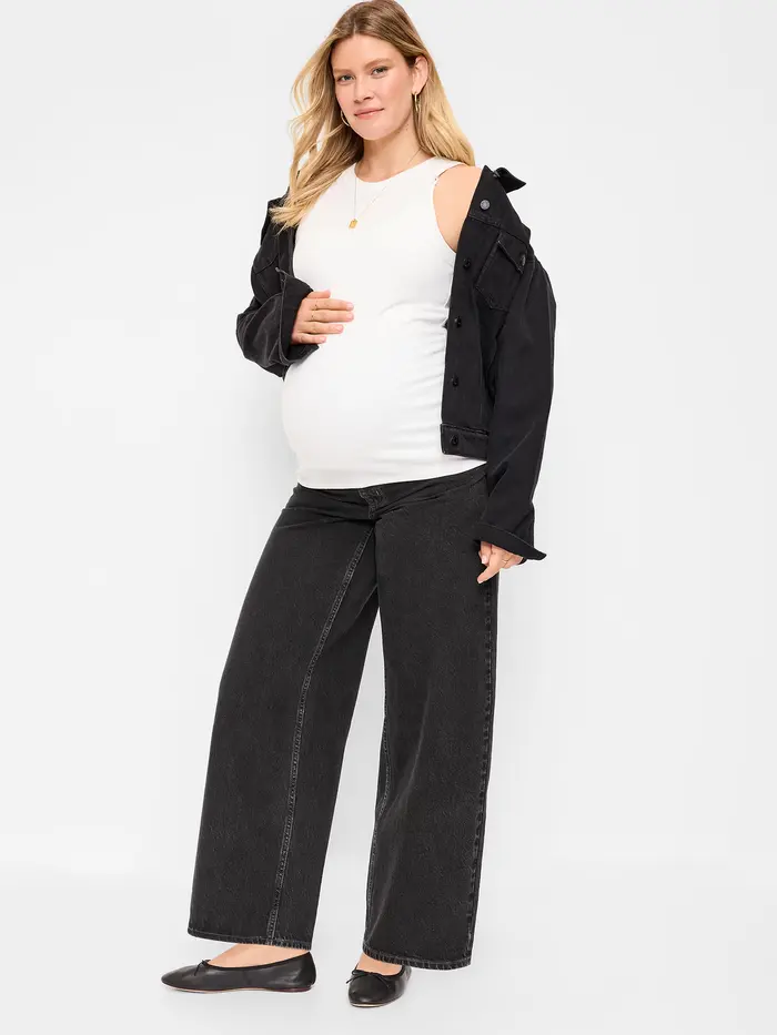 Maternity Full-Panel Wow Baggy Jeans - Licorice