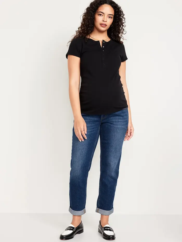 Maternity Full-Panel Wow Boyfriend Jeans - Aster