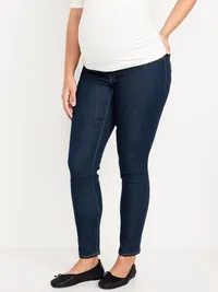 Maternity Full-Panel Wow Skinny Jeans - Dark Wash — view 2