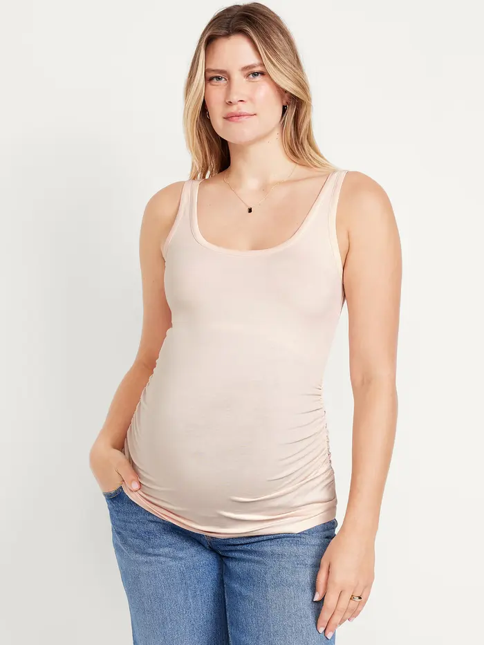 Maternity Jersey Tank Top - Barely Pink