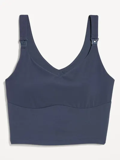 Maternity Light Support StudioSmooth Longline Nursing Bra - Dusk Navy
