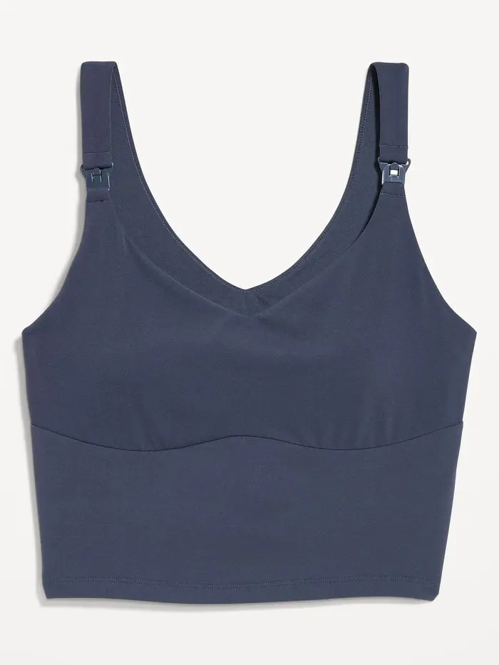 Maternity Light Support StudioSmooth Longline Nursing Bra - Dusk Navy