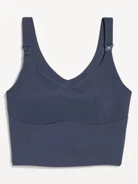 Maternity Light Support StudioSmooth Longline Nursing Bra - Dusk Navy — view 2
