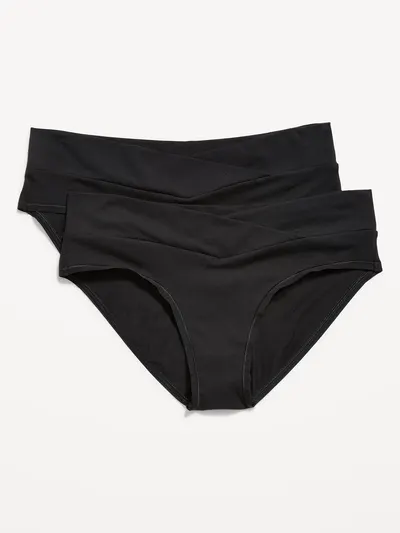Maternity Low-Rise Bikini Underwear 2-Pack - Black Jack