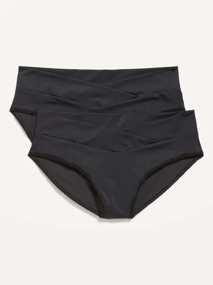 Maternity Low-Rise No-Show Bikini Underwear 2-Pack - Black Jack