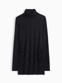 Maternity Modern Turtleneck Top - Black — view 2