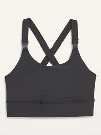 Maternity PowerSoft Medium Support Nursing Sports Bra - Black Jack — view 3