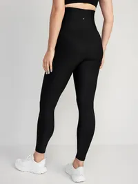 Maternity PowerSoft Postpartum Support 7/8 Leggings - Black Jack — view 2