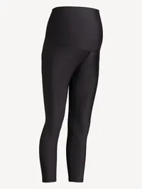 Maternity PowerSoft Postpartum Support 7/8 Leggings - Black Jack — view 4